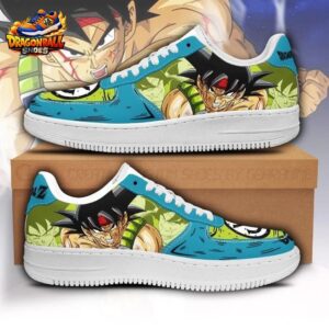 Turquoise Green Manga Bardock Low-Top Leather Dragon Ball Z Shoes