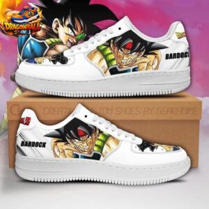 White Green Bardock Portrait Low-Top Leather Dragon Ball Z Shoes