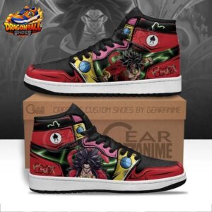 Broly Red Black High-Top Sneakers with Saiyan Anime Artwork