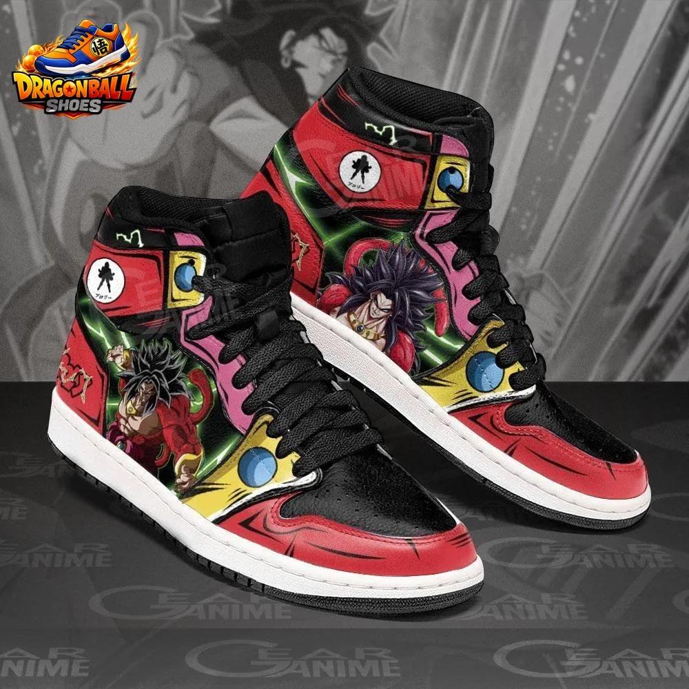 Broly Red Black High-Top Sneakers with Saiyan Anime Artwork Broly Red Black High-Top Sneakers with Saiyan Anime Artwork