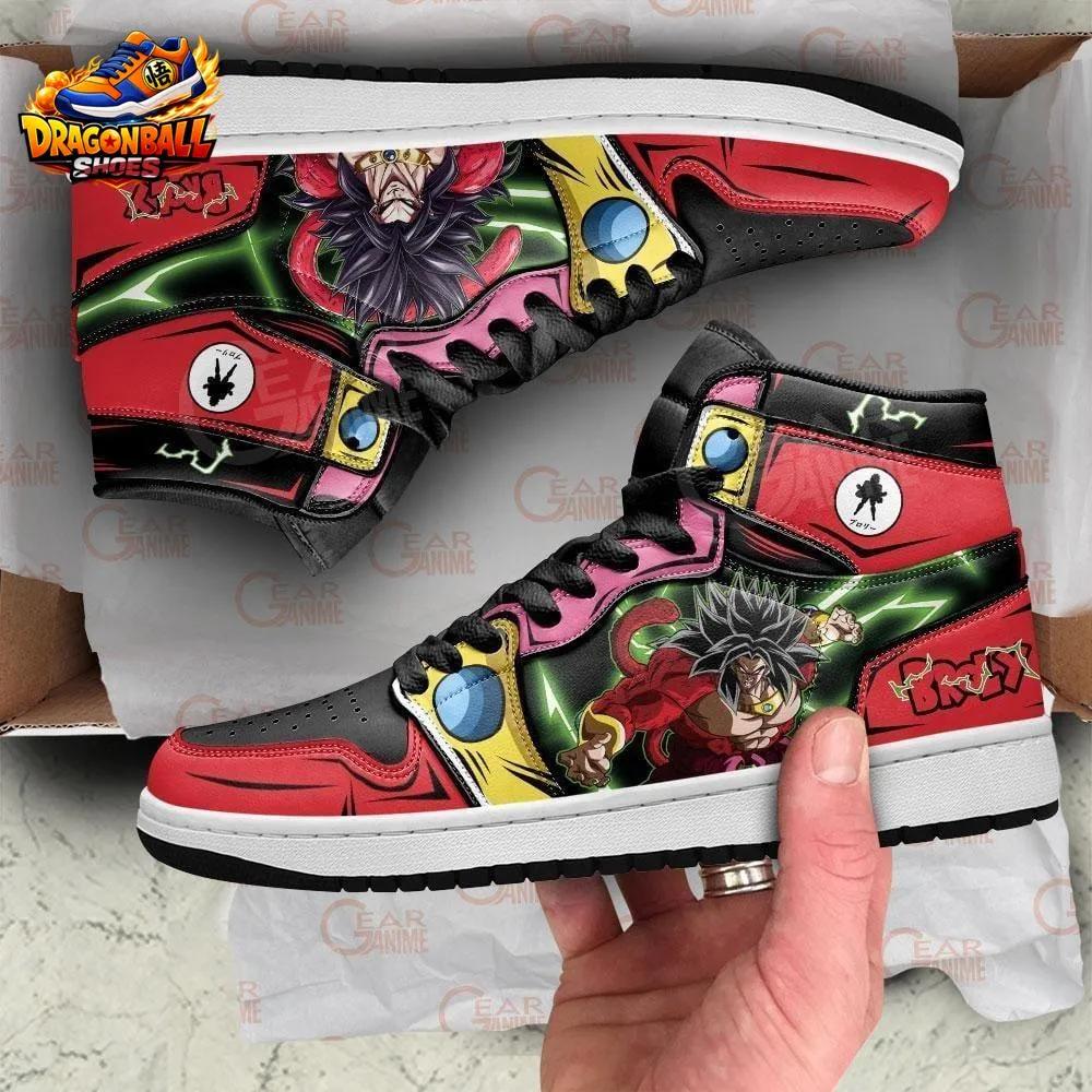 Broly Red Black High-Top Sneakers with Saiyan Anime Artwork Broly Red Black High-Top Sneakers with Saiyan Anime Artwork