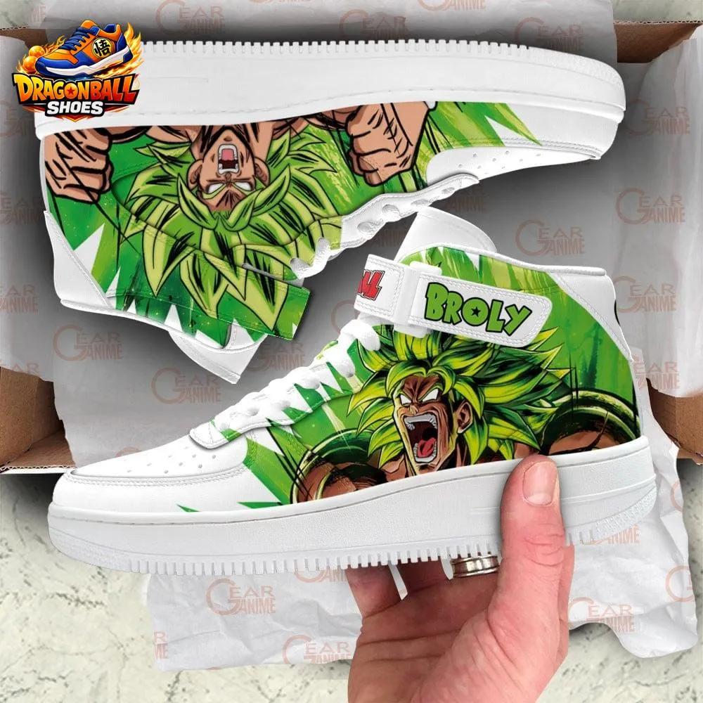 Legendary Super Saiyan Broly Green Mid-Top Street Sneakers Legendary Super Saiyan Broly Green Mid-Top Street Sneakers