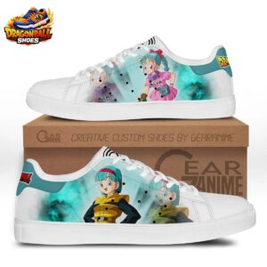 Bulma Aqua Comic Court Shoes with Colorful Dragon Ball Artwork