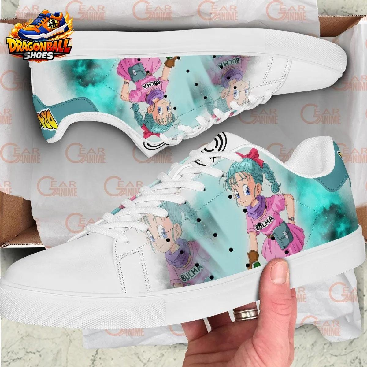 Bulma Aqua Comic Court Shoes with Colorful Dragon Ball Artwork Bulma Aqua Comic Court Shoes with Colorful Dragon Ball Artwork