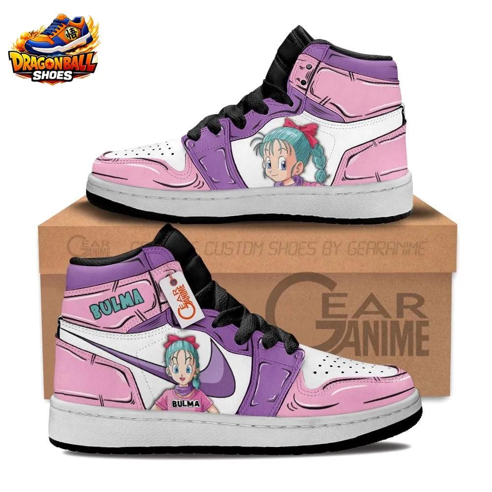 Bulma Pink High-Top Leather Sneakers with Anime Portrait Artwork Bulma Pink High-Top Leather Sneakers with Anime Portrait Artwork