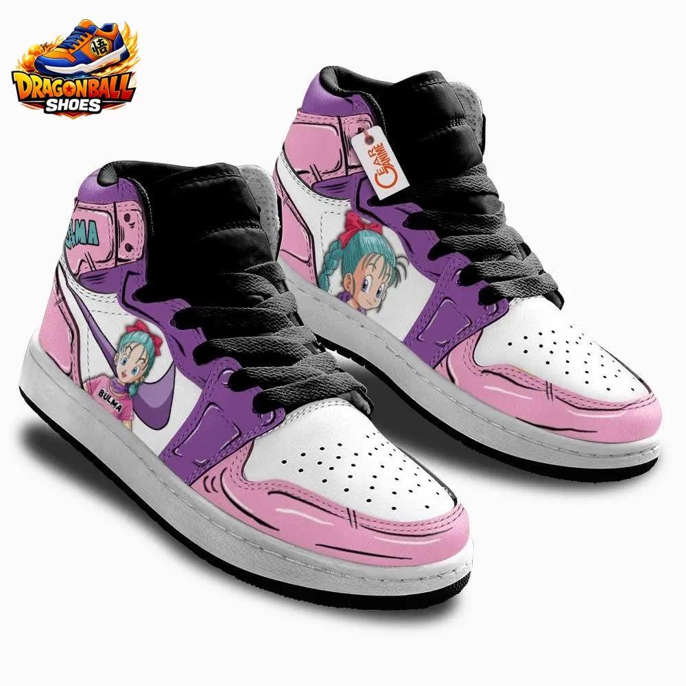 Bulma Pink High-Top Leather Sneakers with Anime Portrait Artwork Bulma Pink High-Top Leather Sneakers with Anime Portrait Artwork