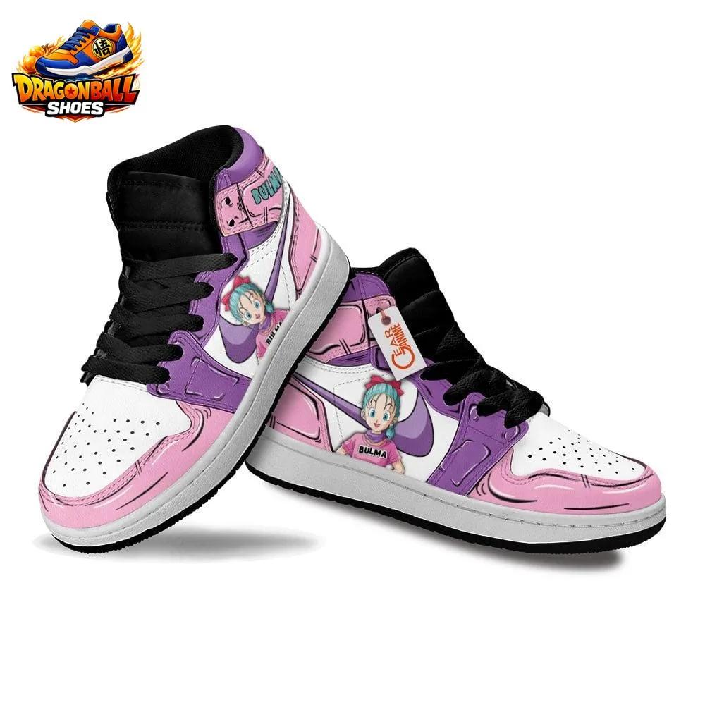 Bulma Pink High-Top Leather Sneakers with Anime Portrait Artwork Bulma Pink High-Top Leather Sneakers with Anime Portrait Artwork
