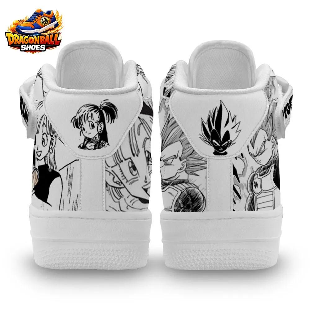 Bulma & Super Saiyan Vegeta Manga Strap Mid-Top Sneakers – White Dragon Ball Z Street Shoes Bulma & Super Saiyan Vegeta Manga Strap Mid-Top Sneakers – White Dragon Ball Z Street Shoes