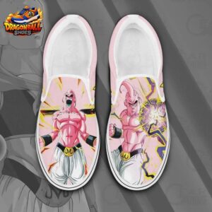 Kid Buu Energy Aura Slip-On Shoes – Pink Dragon Ball Canvas Sneakers
