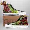 Cell Green Manga High Tops Canvas Shoes with Villain Anime Artwork Cell Green Manga High Tops Canvas Shoes with Villain Anime Artwork