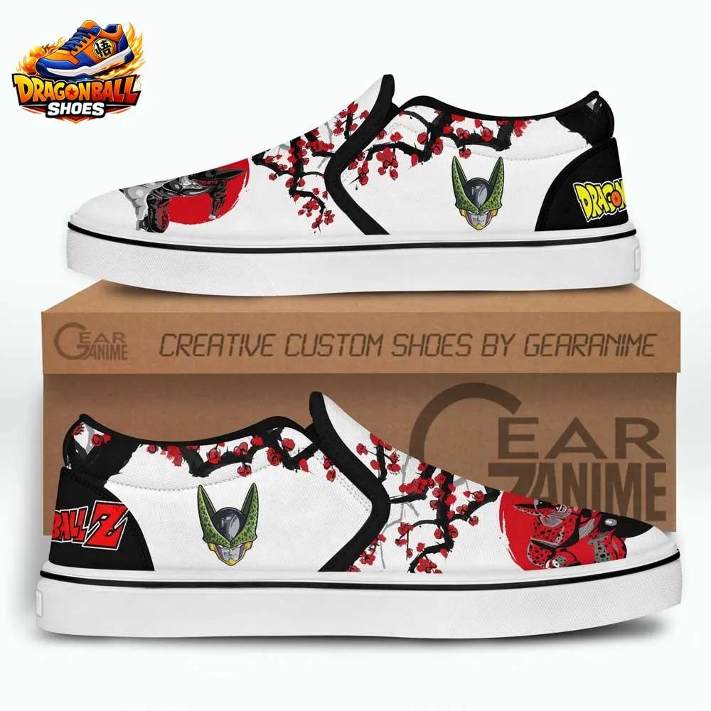 Cell Cherry Blossom Slip-On Shoes – Red Sun Dragon Ball Canvas Sneakers Cell Cherry Blossom Slip-On Shoes – Red Sun Dragon Ball Canvas Sneakers