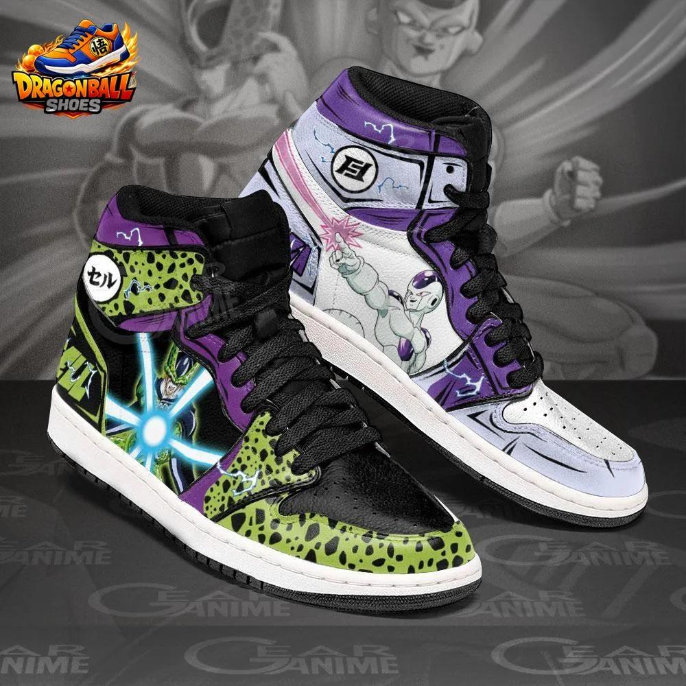 Frieza & Perfect Cell Split Villain High-Top Sneakers – Purple Green Dragon Ball Z Shoes Frieza & Perfect Cell Split Villain High-Top Sneakers – Purple Green Dragon Ball Z Shoes