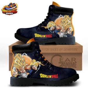 Super Saiyan Gogeta Orange Aura Combat Boots – Navy Dragon Ball Footwear