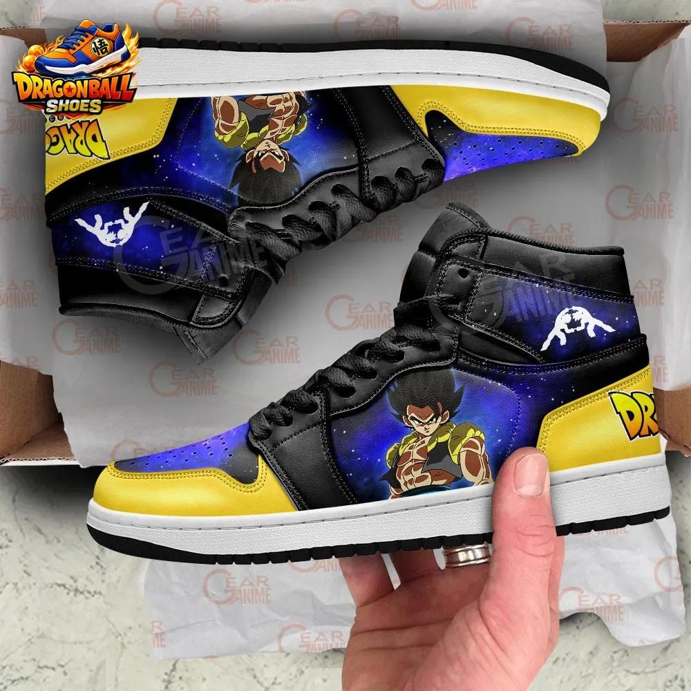 Gogeta Black Gold High-Top Leather Sneakers with Galaxy Artwork Gogeta Black Gold High-Top Leather Sneakers with Galaxy Artwork