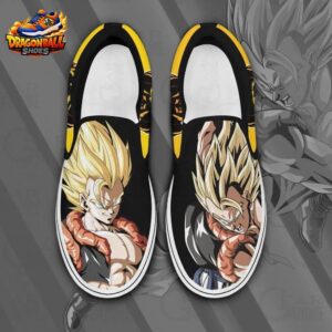 Super Saiyan Gogeta Black Gold Slip-On Shoes – Dragon Ball Fusion Canvas Sneakers