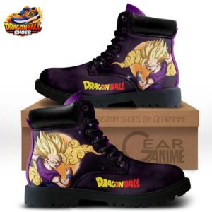 Super Saiyan Gohan Purple Combat Boots – Black Dragon Ball Lace-Up Shoes
