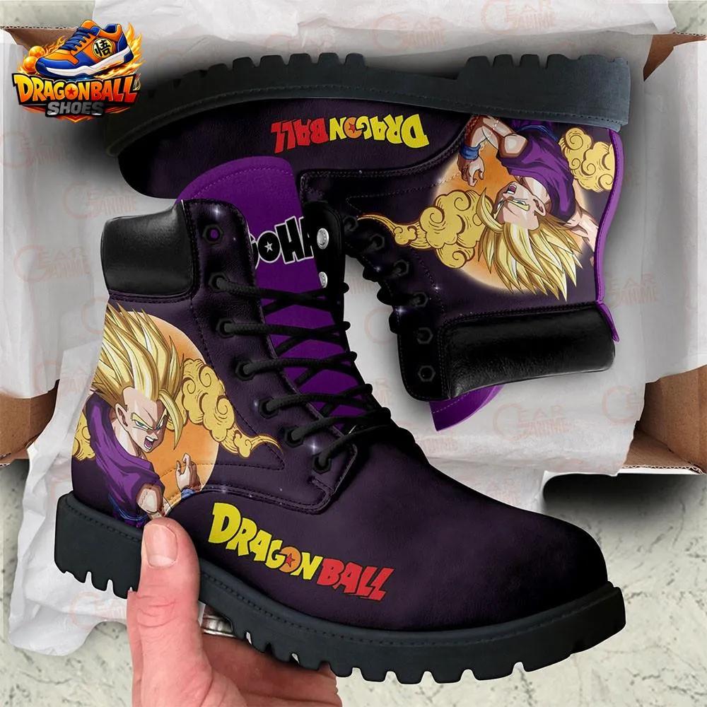 Super Saiyan Gohan Purple Combat Boots – Black Dragon Ball Lace-Up Shoes Super Saiyan Gohan Purple Combat Boots – Black Dragon Ball Lace-Up Shoes