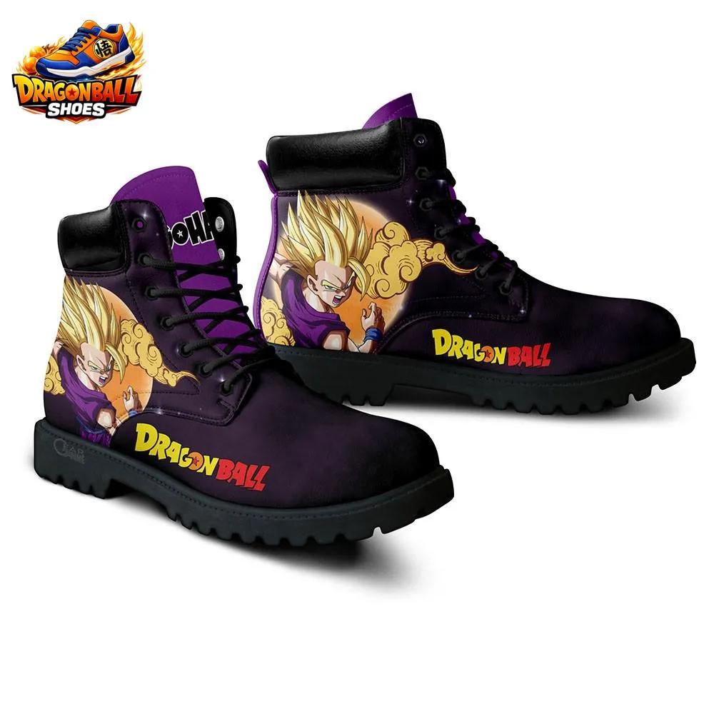 Super Saiyan Gohan Purple Combat Boots – Black Dragon Ball Lace-Up Shoes Super Saiyan Gohan Purple Combat Boots – Black Dragon Ball Lace-Up Shoes