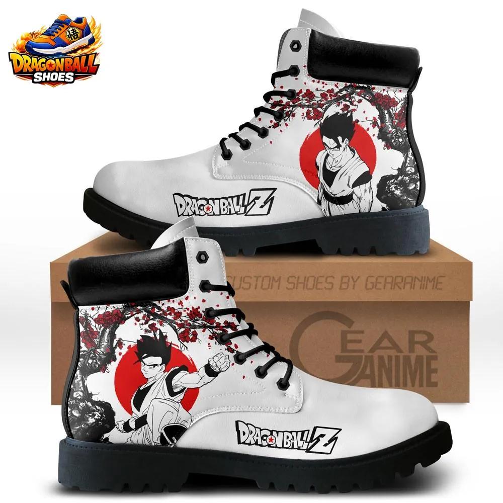 Gohan Japanese Ink Combat Boots – Red Sun Dragon Ball Anime Footwear Gohan Japanese Ink Combat Boots – Red Sun Dragon Ball Anime Footwear