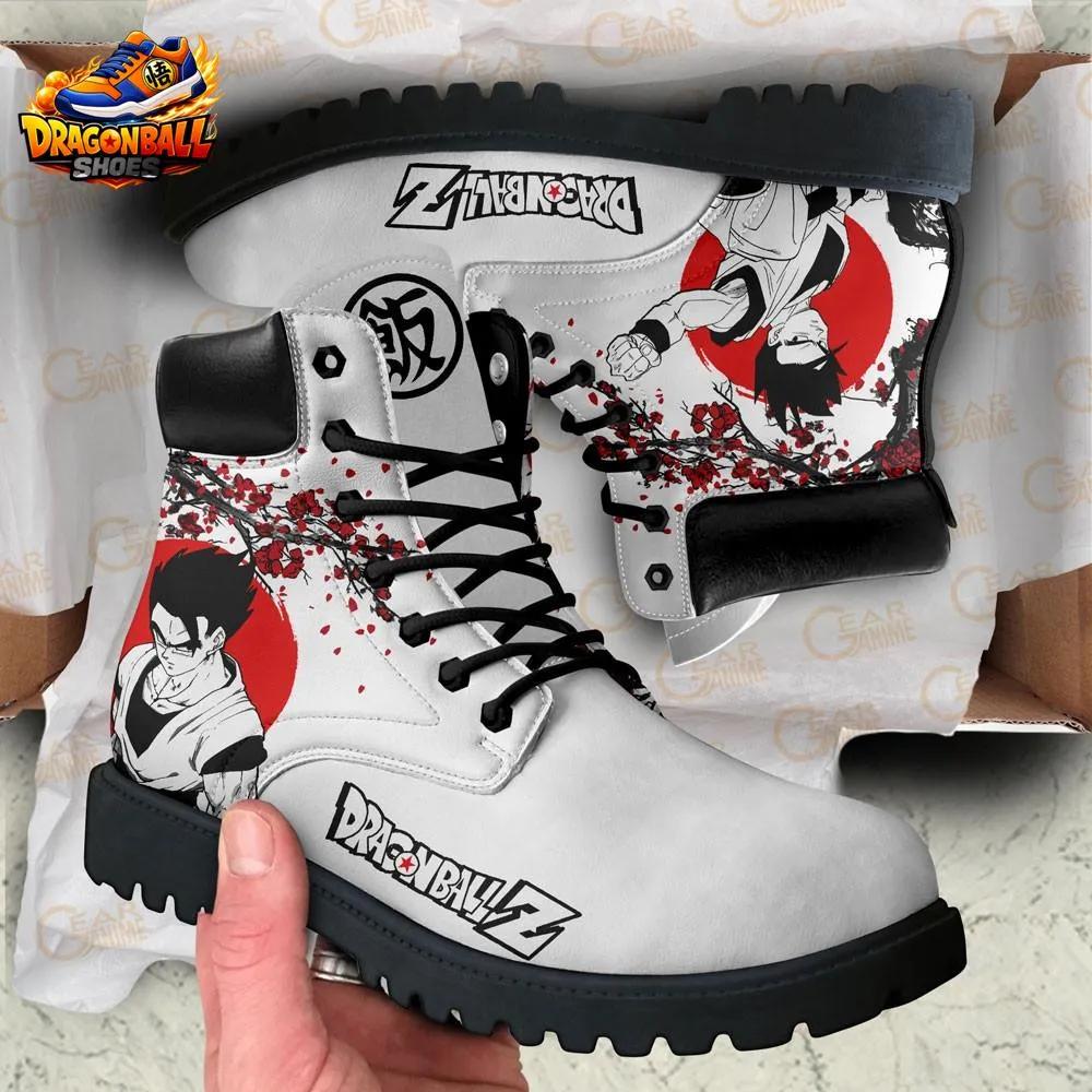 Gohan Japanese Ink Combat Boots – Red Sun Dragon Ball Anime Footwear Gohan Japanese Ink Combat Boots – Red Sun Dragon Ball Anime Footwear
