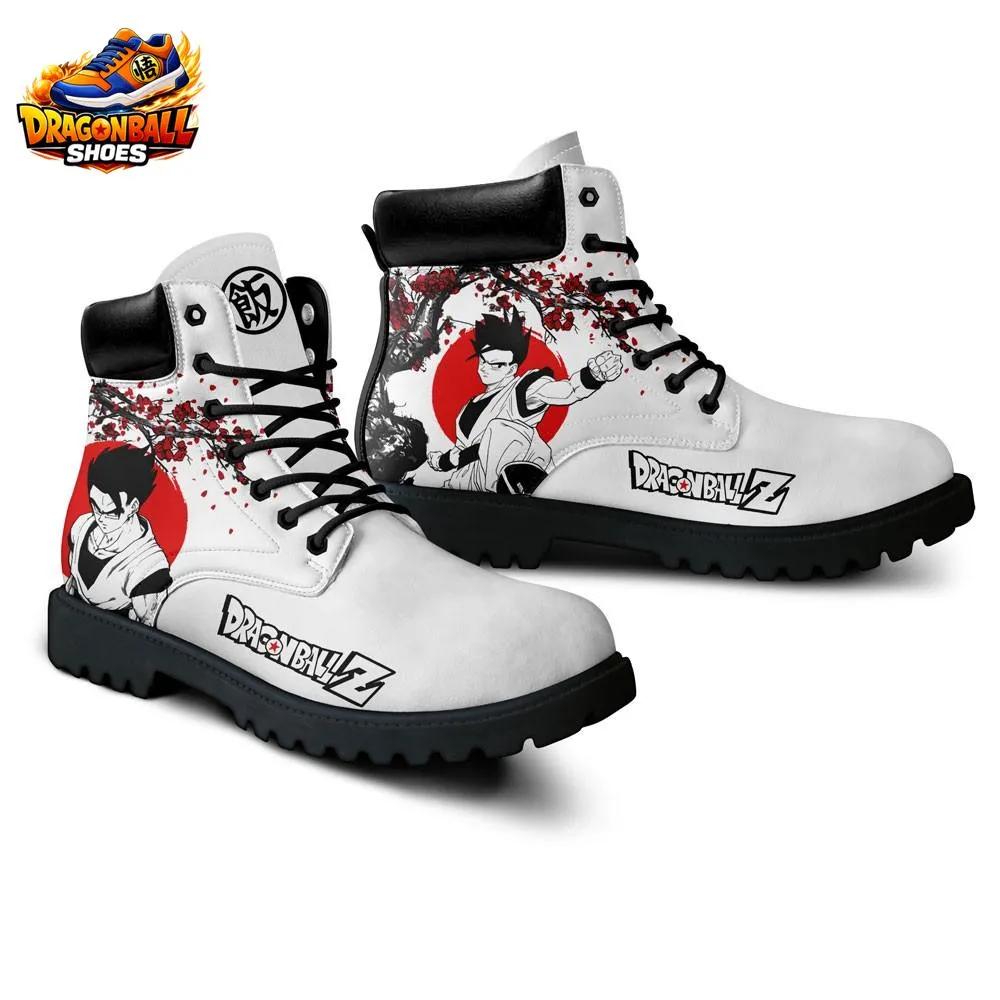 Gohan Japanese Ink Combat Boots – Red Sun Dragon Ball Anime Footwear Gohan Japanese Ink Combat Boots – Red Sun Dragon Ball Anime Footwear