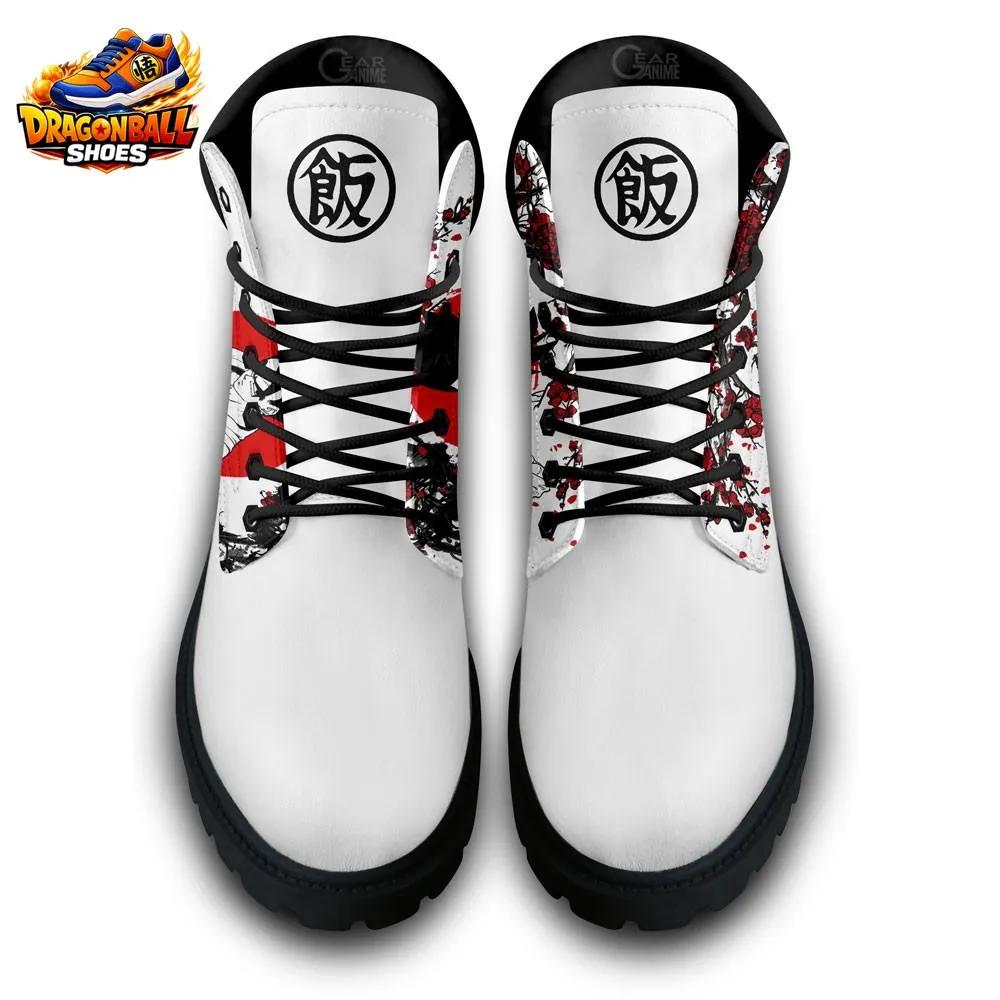 Gohan Japanese Ink Combat Boots – Red Sun Dragon Ball Anime Footwear Gohan Japanese Ink Combat Boots – Red Sun Dragon Ball Anime Footwear