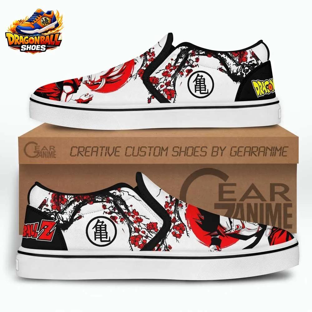 Gohan Red Aura Slip-On Shoes – Japanese Ink Dragon Ball Canvas Sneakers Gohan Red Aura Slip-On Shoes – Japanese Ink Dragon Ball Canvas Sneakers