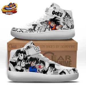 Goku Chi Chi Manga Mid-Top Sneakers – Dragon Ball Couple Shoes