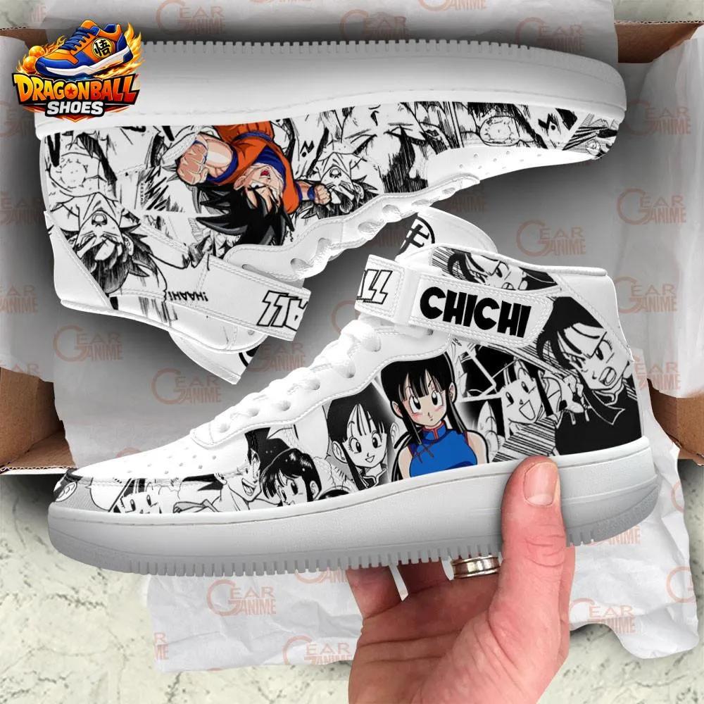 Goku Chi Chi Manga Mid-Top Sneakers – Dragon Ball Couple Shoes Goku Chi Chi Manga Mid-Top Sneakers – Dragon Ball Couple Shoes