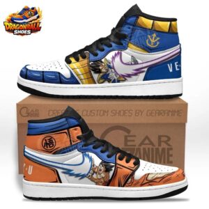 Goku Vegeta High-Top Leather Sneakers Dragon Ball Stylish Anime Gift For Fans 1
