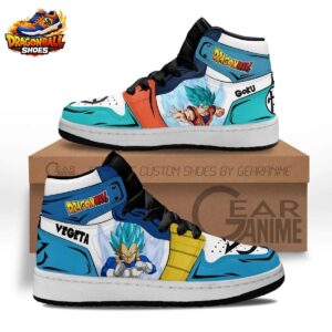 Goku Vegeta Super Saiyan Blue High-Top Sneakers Manga Colorblock Design