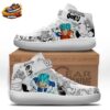 Android 18 Comic Art High-Top Sneakers with Blue Manga Graphics