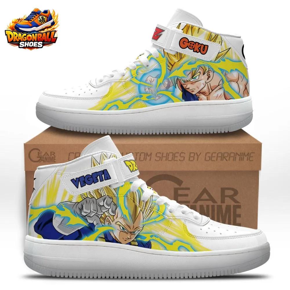 Goku Vegeta Super Saiyan Mid-Top Sneakers – Yellow Blue Dragon Ball Shoes Goku Vegeta Super Saiyan Mid-Top Sneakers – Yellow Blue Dragon Ball Shoes