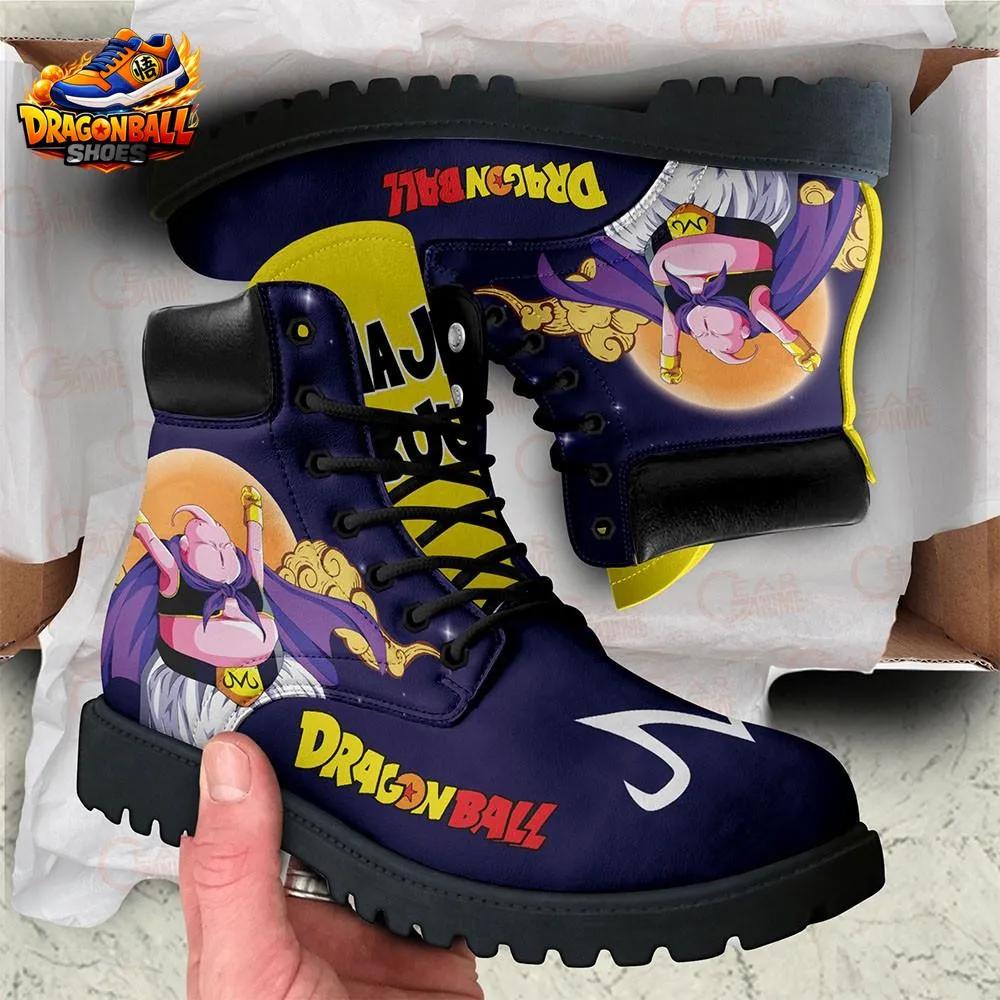 Majin Buu Purple Cape Combat Boots – Navy Yellow Dragon Ball Anime Footwear Majin Buu Purple Cape Combat Boots – Navy Yellow Dragon Ball Anime Footwear