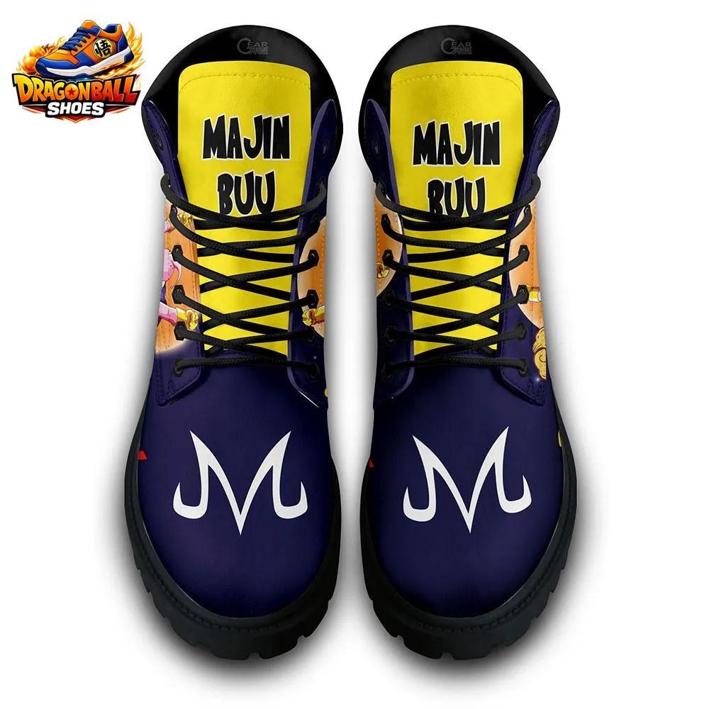 Majin Buu Purple Cape Combat Boots – Navy Yellow Dragon Ball Anime Footwear Majin Buu Purple Cape Combat Boots – Navy Yellow Dragon Ball Anime Footwear
