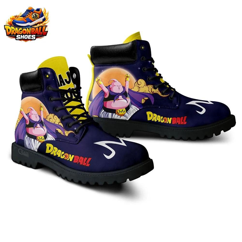 Majin Buu Purple Cape Combat Boots – Navy Yellow Dragon Ball Anime Footwear Majin Buu Purple Cape Combat Boots – Navy Yellow Dragon Ball Anime Footwear