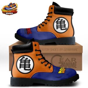 Kame Symbol Master Roshi Combat Boots – Orange Blue Dragon Ball Lace-Up Boots