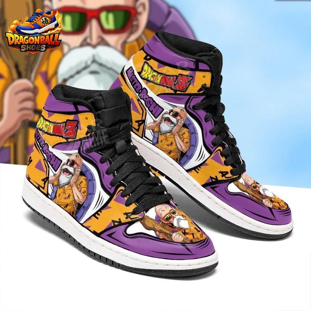 Master Roshi Pop Art High-Top Sneakers – Purple Yellow Dragon Ball Shoes Master Roshi Pop Art High-Top Sneakers – Purple Yellow Dragon Ball Shoes