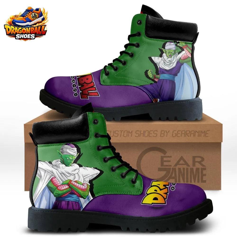 Piccolo Namekian Cape Combat Boots – Green Purple Dragon Ball Z Shoes Piccolo Namekian Cape Combat Boots – Green Purple Dragon Ball Z Shoes