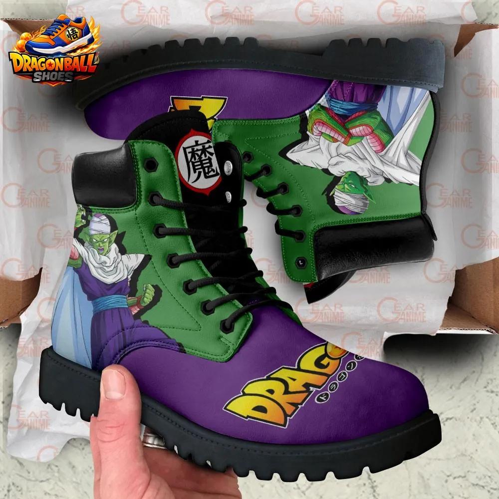Piccolo Namekian Cape Combat Boots – Green Purple Dragon Ball Z Shoes Piccolo Namekian Cape Combat Boots – Green Purple Dragon Ball Z Shoes