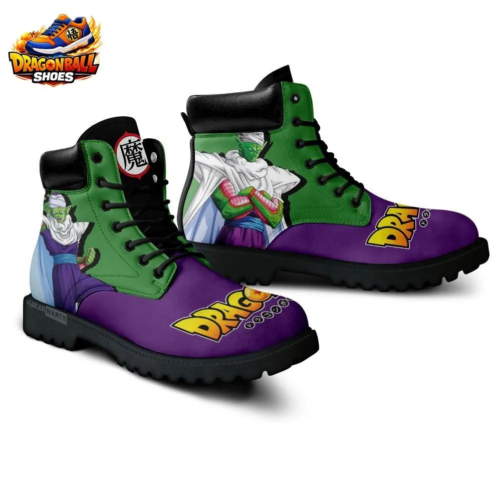 Piccolo Namekian Cape Combat Boots – Green Purple Dragon Ball Z Shoes Piccolo Namekian Cape Combat Boots – Green Purple Dragon Ball Z Shoes
