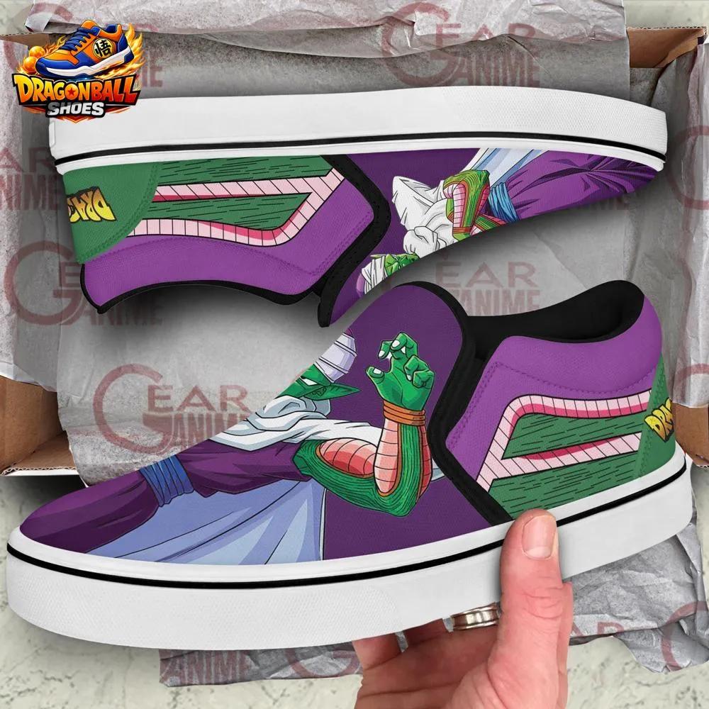Piccolo Purple Slip-On Canvas Sneakers Namek Warrior Art Piccolo Purple Slip-On Canvas Sneakers Namek Warrior Art