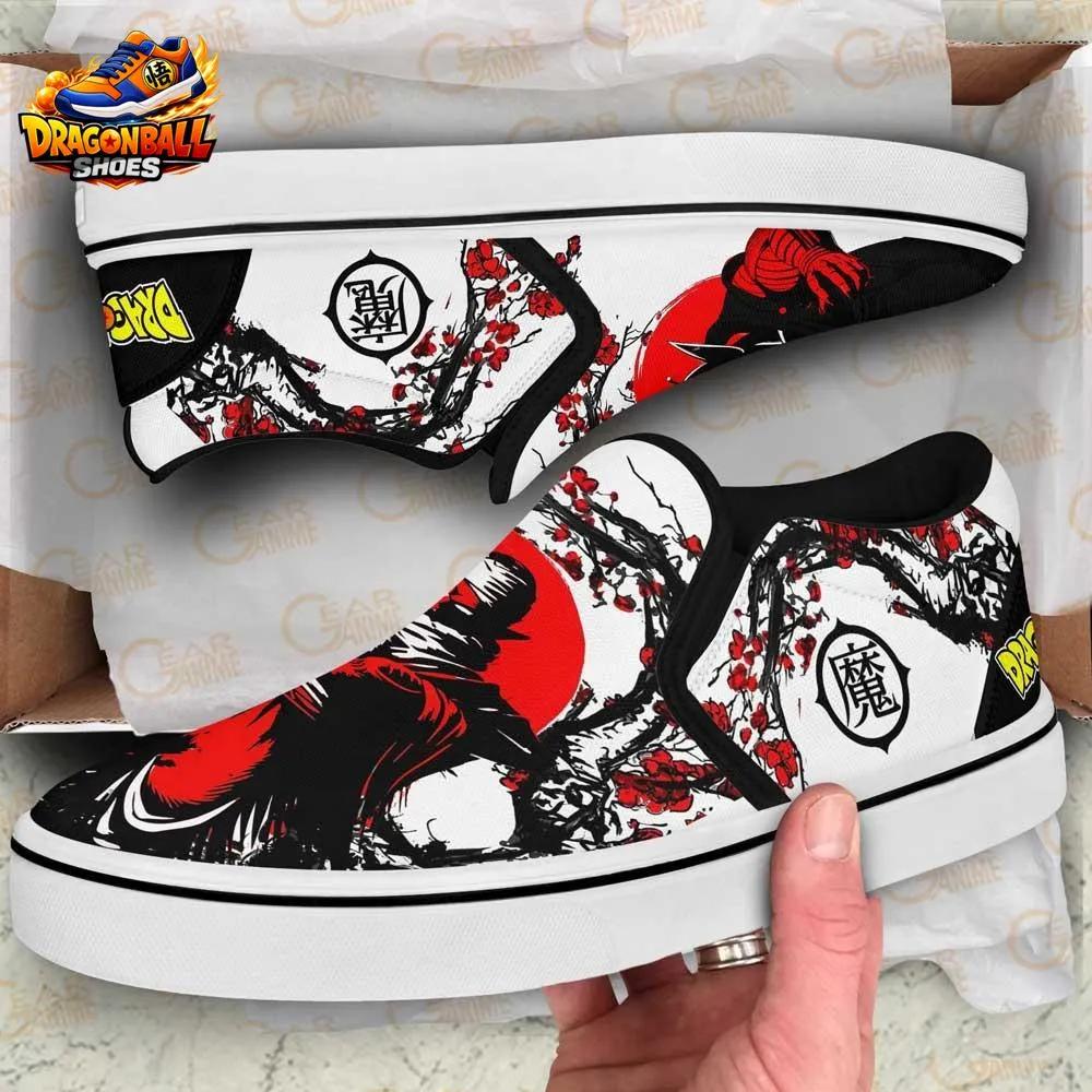 White Black Red Manga Slip-On Canvas Dragon Ball Z Piccolo Shoes White Black Red Manga Slip-On Canvas Dragon Ball Z Piccolo Shoes