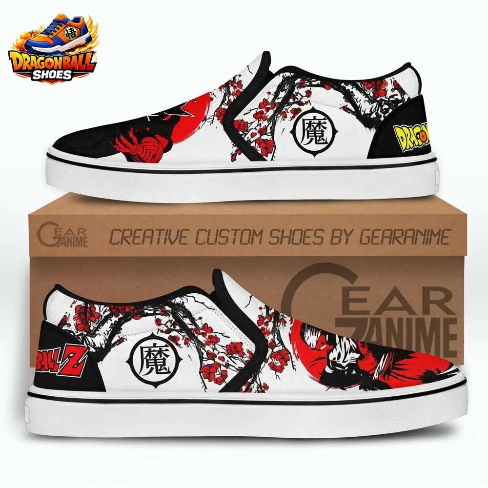 White Black Red Manga Slip-On Canvas Dragon Ball Z Piccolo Shoes White Black Red Manga Slip-On Canvas Dragon Ball Z Piccolo Shoes