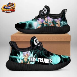 Kid Trunks Lightning Reze Sneakers – Black Teal Dragon Ball Shoes