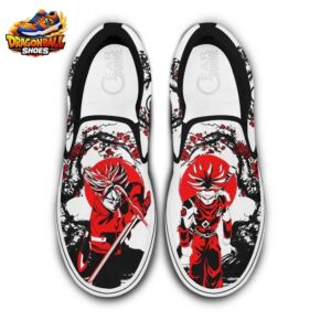 Trunks Crimson Sword Slip-On Shoes – Red Black Dragon Ball Sneakers