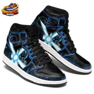Black Blue Energy Blast Vegeta High-Top Leather Dragon Ball Z Vegeta Shoes