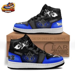 Black Blue Saiyan Crest Vegeta High-Top Leather Dragon Ball Z Vegeta Shoes