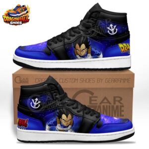 Black Blue Galaxy Vegeta High-Top Leather Dragon Ball Z Vegeta Shoes