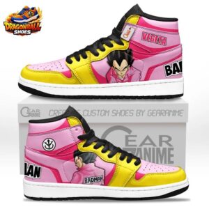 Pink Yellow Badman Vegeta High-Top Leather Dragon Ball Z Vegeta Shoes